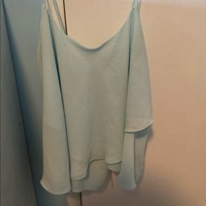 Thin strap baby blue blouse